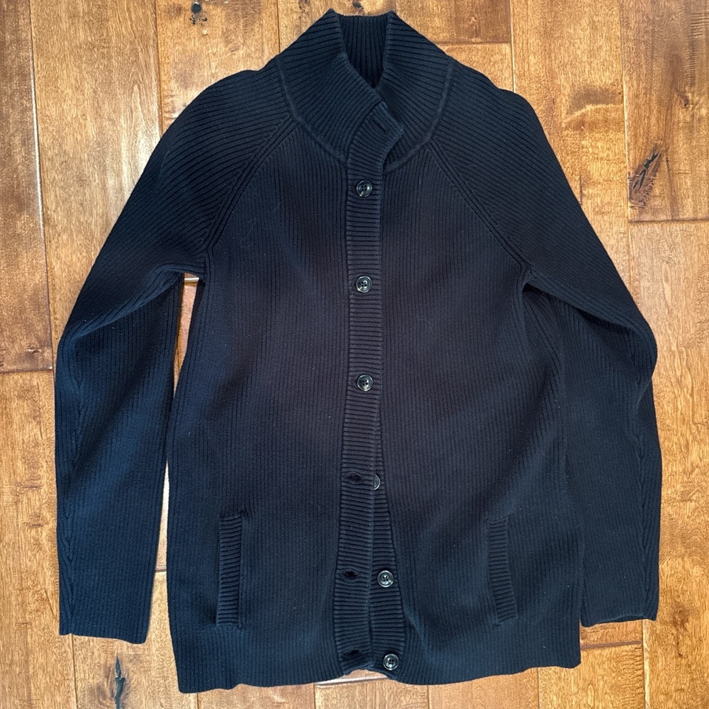Eddie Bauer Black Ribbed Sweater